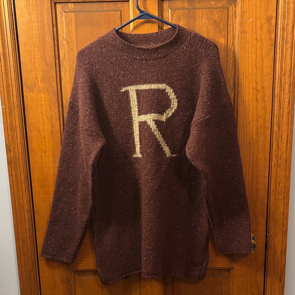 Harry Potter Wizarding World Ron Weasley “R” Wool/Silk Knit Sweater